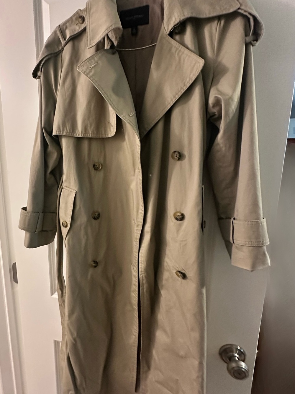 Banana Republic Tan Double-Breasted Trench Coat